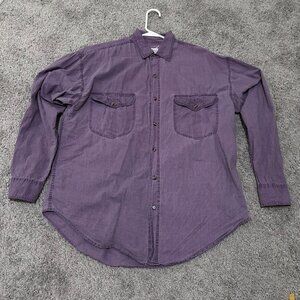 Vintage Sostanza Contemporary Faded Purple Denim Cotton Men's Medium Button-Up